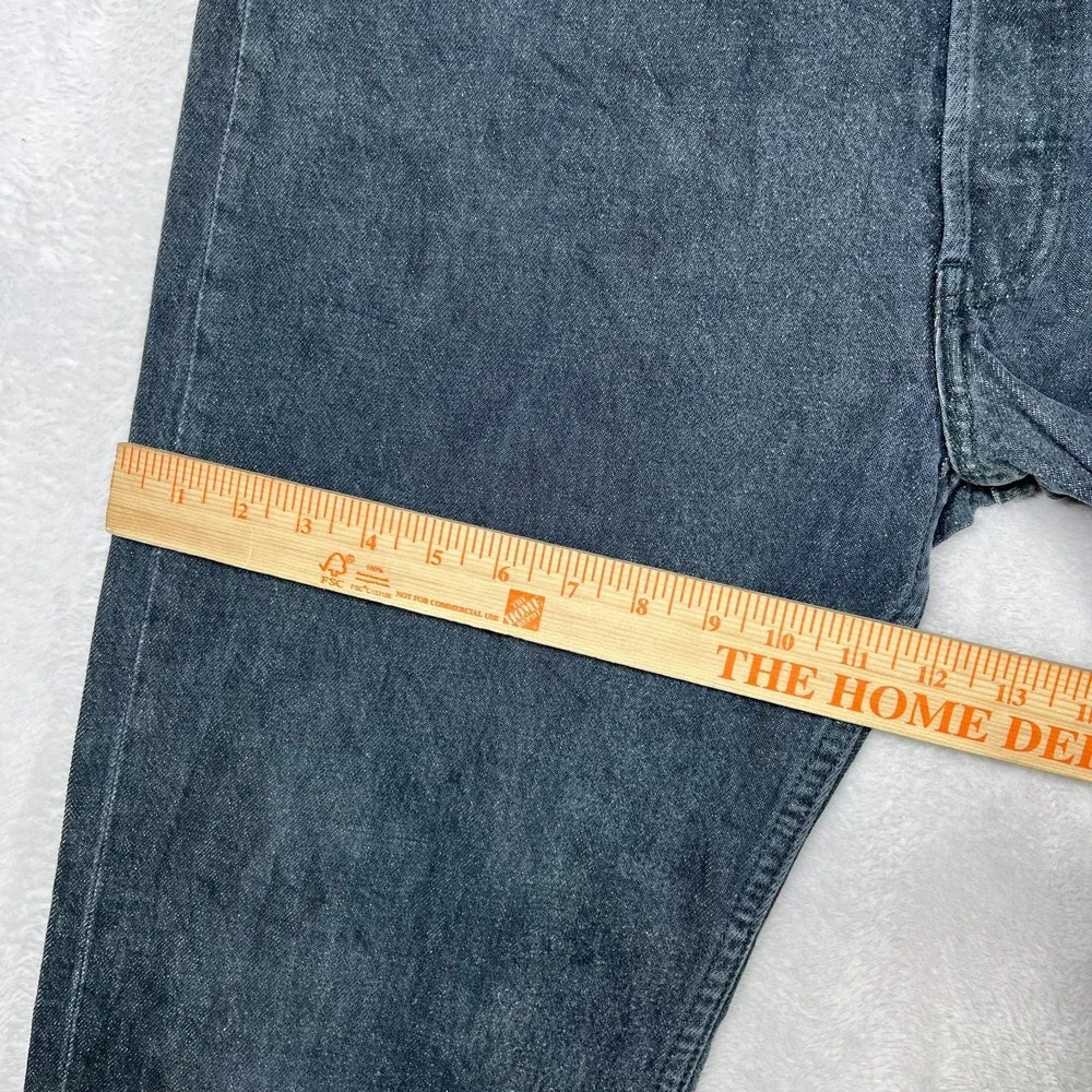 Vintage Levi's 501 Jeans Men's Blue Denim High Rise Straight Button Fly - 35X33‎